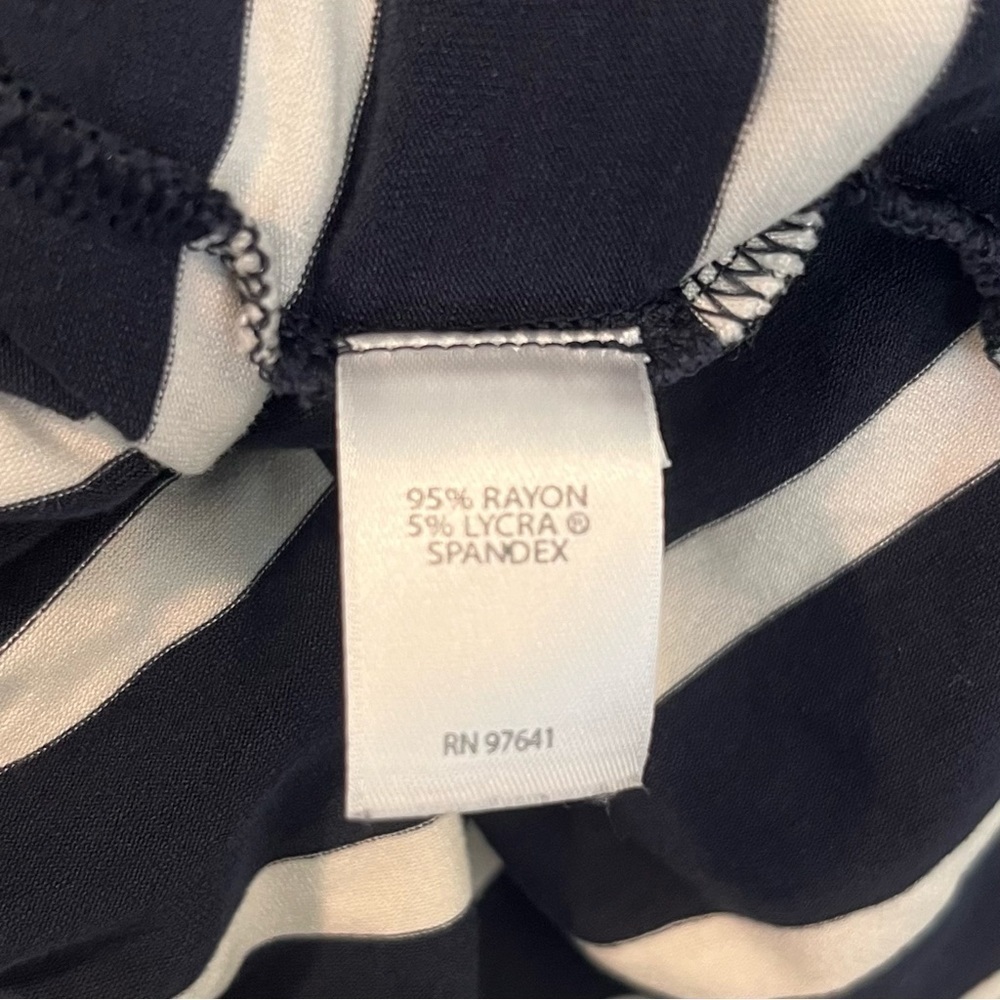 J.Jill WearEver Blue White Striped Lightweight Cardigan Duster Size Medium - Picture 5 of 9